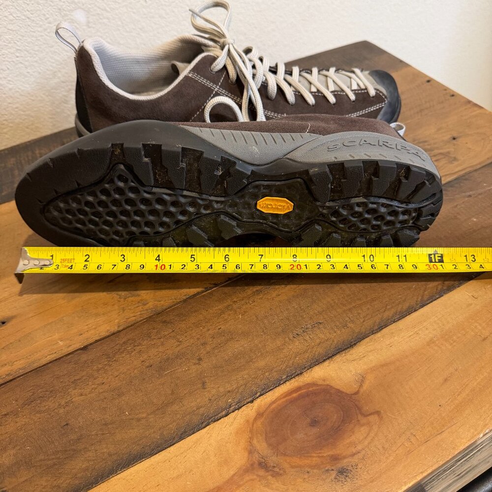 Mens 11.5 Scarpa Mojito Dark Brown Shoes Suede-Leather White-Stitch Lace Sporty - Picture 12 of 13